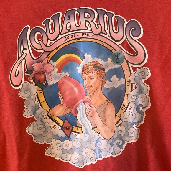 Vintage Tops - Vintage 1982 Aquarius Zodiac Graphic Tee – Screen Stars Best USA